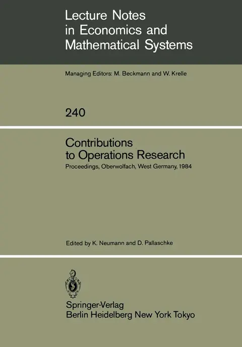 Cover of Contributions to Operations Research