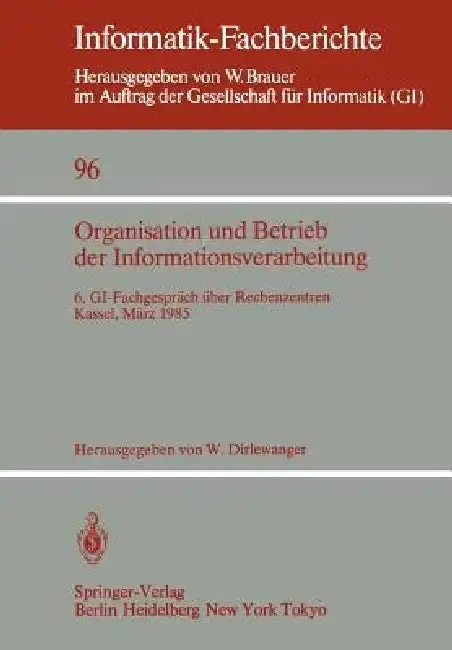 Cover of Organisation Und Betrieb Der Informationsverarbeitung