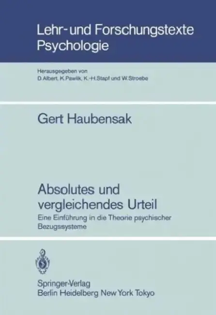 Cover of Absolutes Und Vergleichendes Urteil