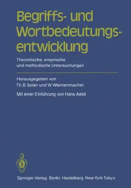 Cover of Begriffs- Und Wortbedeutungsentwicklung