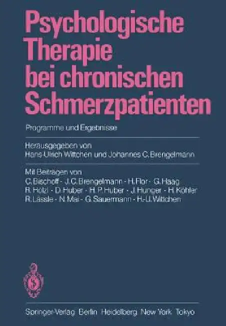 Cover of Psychologische Therapie Bei Chronischen Schmerzpatienten