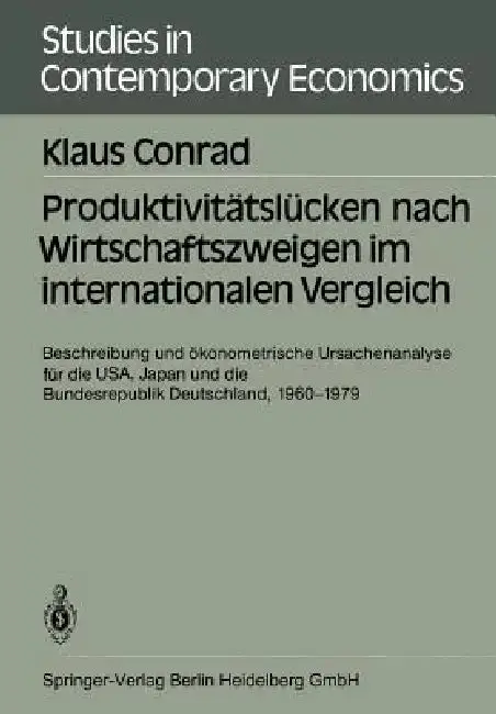Cover of Produktivitätslücken Nach Wirtschaftszweigen Im Internationalen Vergleich