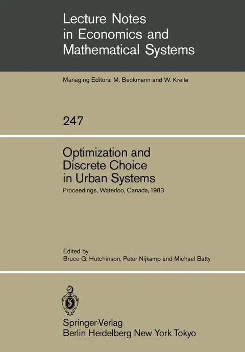 Cover of Optimization and Discrete Choice in Urban Systems