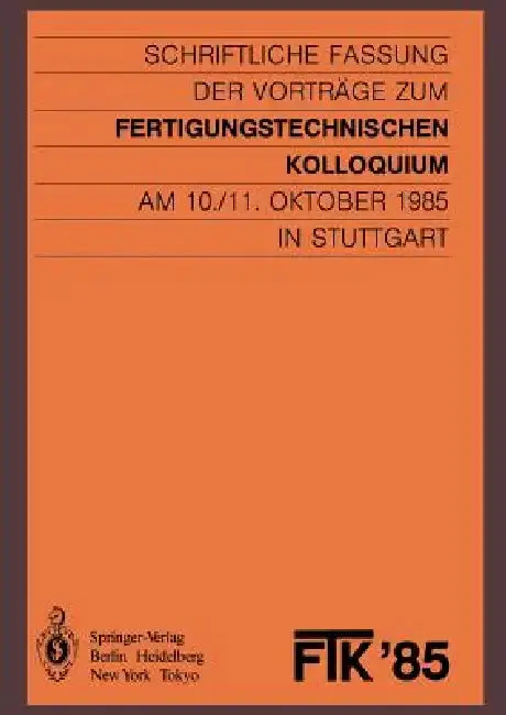 Cover of Ftk '85, Fertigungstechnisches Kolloquium