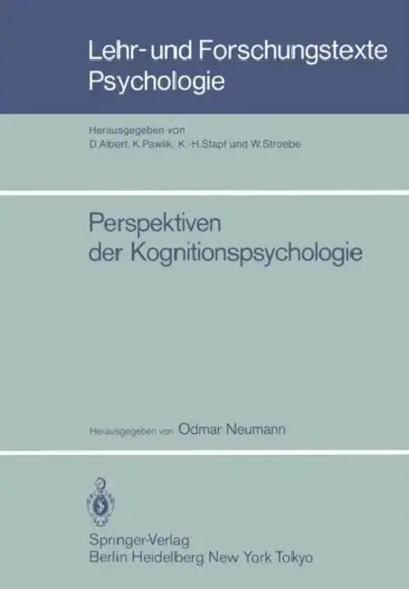 Cover of Perspektiven Der Kognitionspsychologie