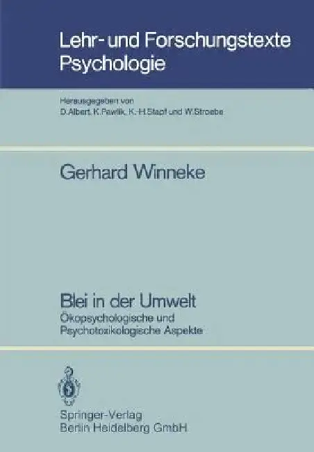 Cover of Blei in Der Umwelt