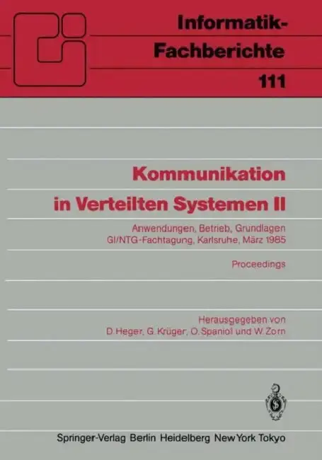 Cover of Kommunikation in Verteilten Systemen II