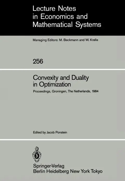 Cover of Convexity and Duality in Optimization
