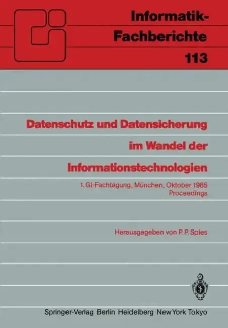 Cover of Datenschutz Und Datensicherung Im Wandel Der Informationstechnologien