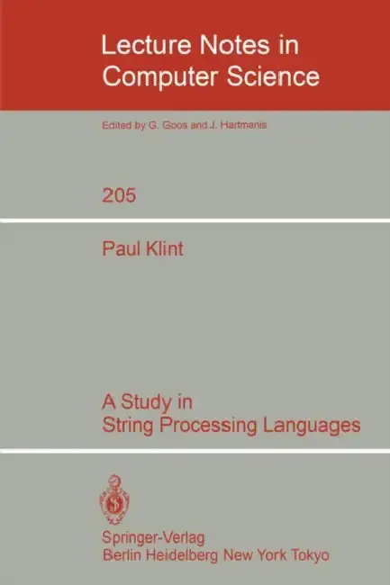 Cover of A Study in String Processing Languages