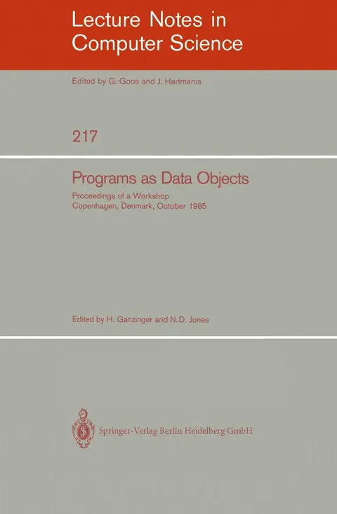Cover of Programs as Data Objects