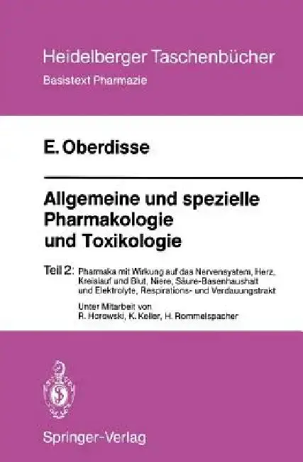 Cover of Allgemeine Und Spezielle Pharmakologie Und Toxikologie