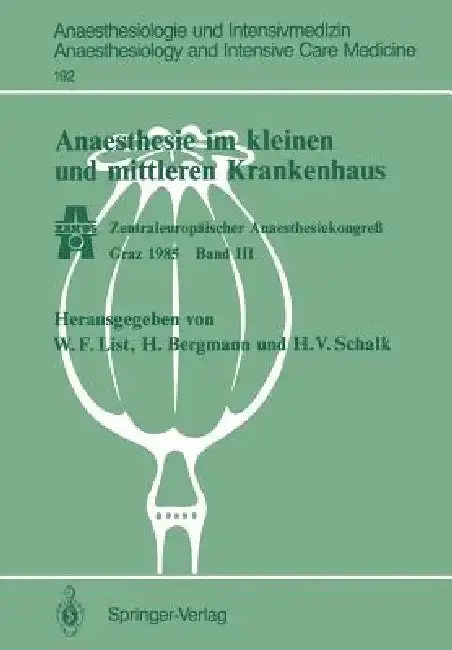 Cover of Anaesthesie Im Kleinen Und Mittleren Krankenhaus