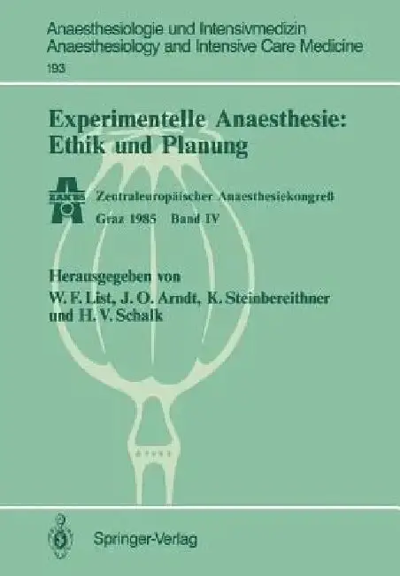 Cover of Experimentelle Anaesthesie