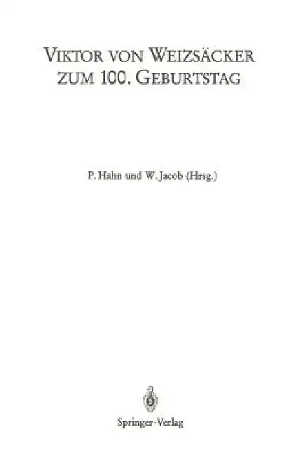 Cover of Viktor Von Weizsäcker Zum 100. Geburtstag