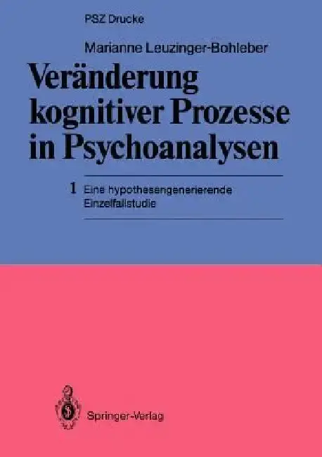 Cover of Veränderung Kognitiver Prozesse in Psychoanalysen