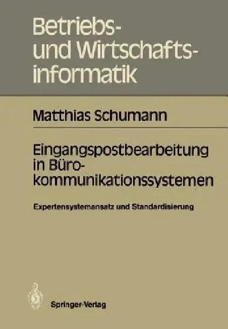 Cover of Eingangspostbearbeitung in Bürokommunikationssystemen
