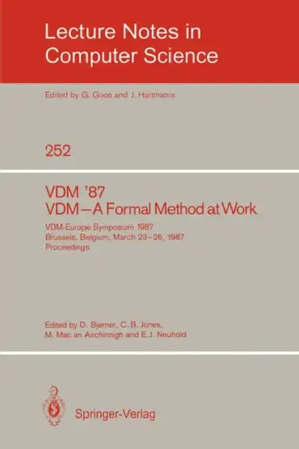 Cover of VDM '87. VDM - A Formal Method at Work