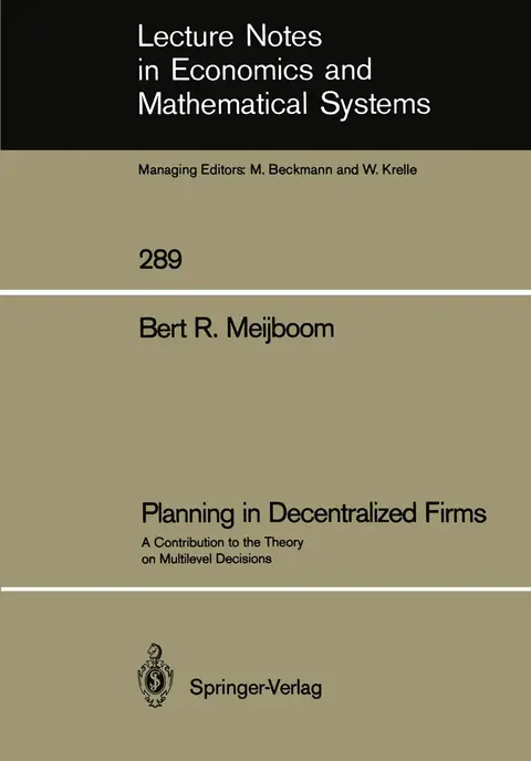 Cover of Planning in Decentralized Firms