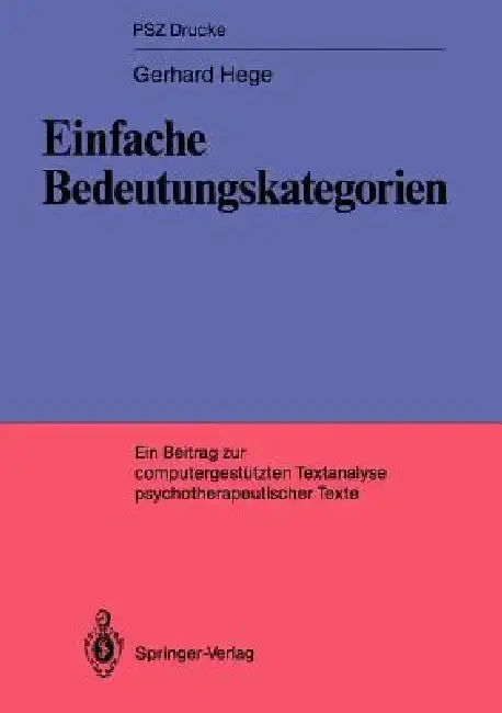 Cover of Einfache Bedeutungskategorien