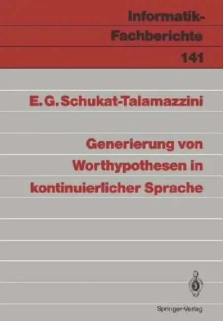Cover of Generierung Von Worthypothesen in Kontinuierlicher Sprache