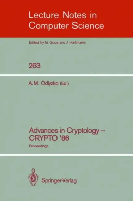Cover of Advances in Cryptology - Crypto '86