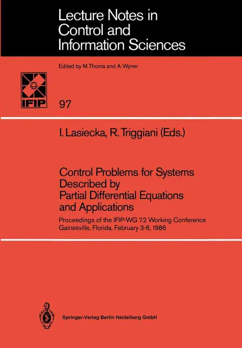 Cover of Control Problems for Systems Described by Partial Differential Equations and Applications