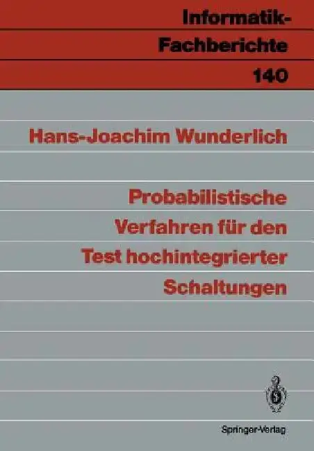 Cover of Probabilistische Verfahren Für Den Test Hochintegrierter Schaltungen