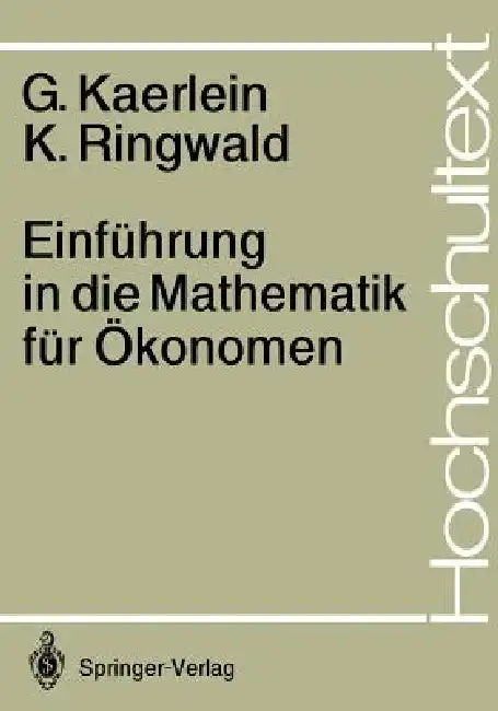Cover of Einführung in Die Mathematik Für Ökonomen