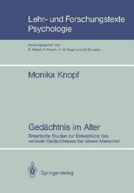 Cover of Gedächtnis Im Alter