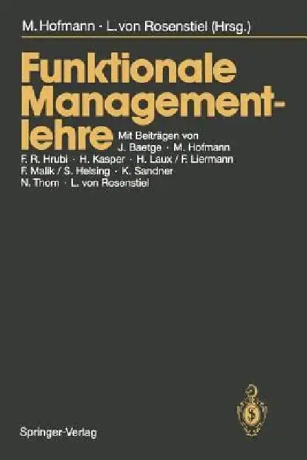 Cover of Funktionale Managementlehre