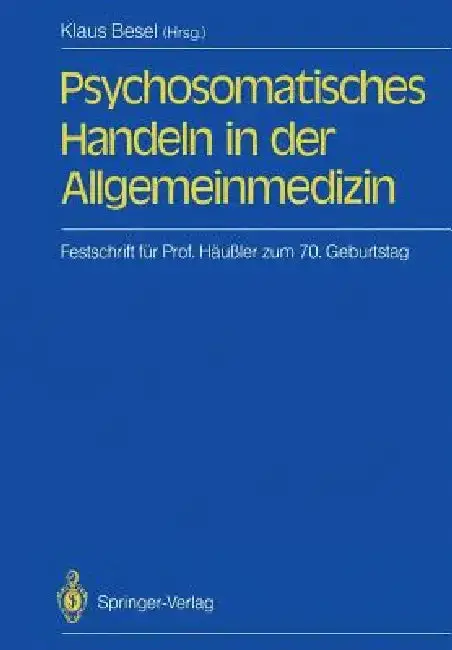 Cover of Psychosomatisches Handeln in Der Allgemeinmedizin