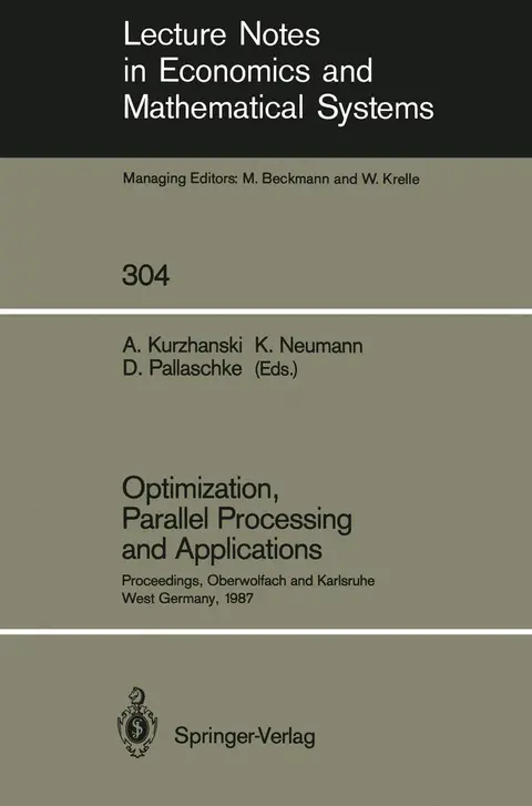 Cover of Optimization, Parallel Processing and Applications