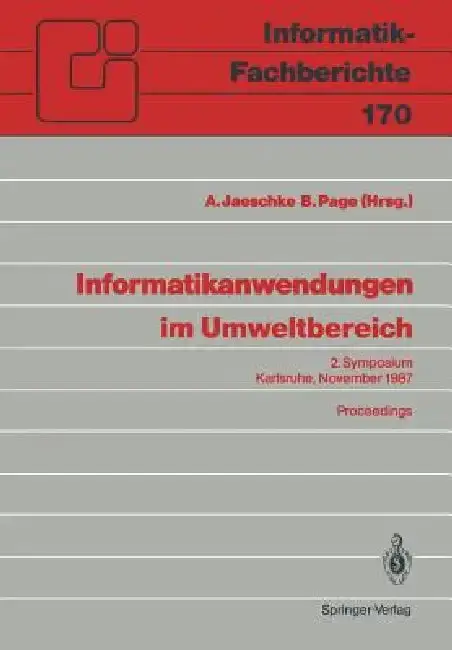 Cover of Informatikanwendungen Im Umweltbereich