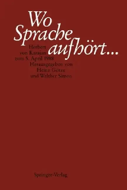 Cover of Wo Sprache Aufhört....