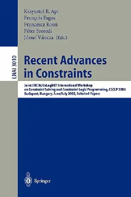 Cover of Recent Advances in Constraints