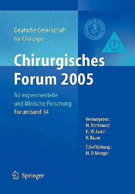 Cover of Chirurgisches Forum 2005 Für Experimentelle Und Klinische Forschung