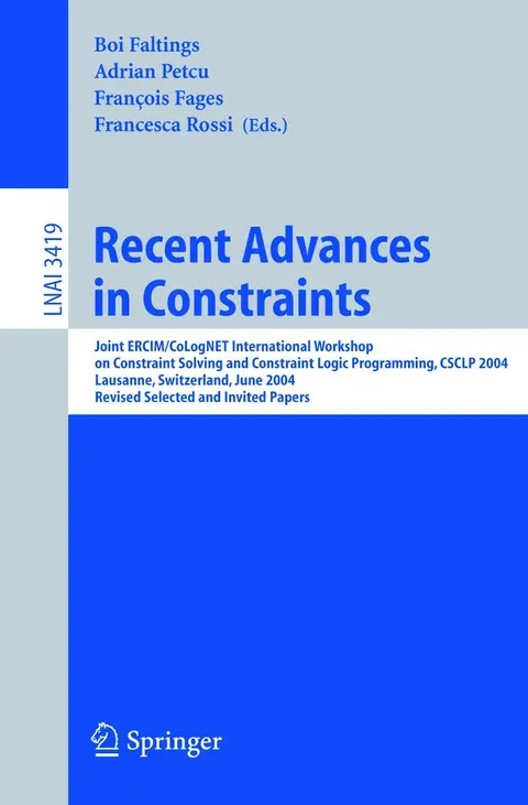 Cover of Recent Advances in Constraints