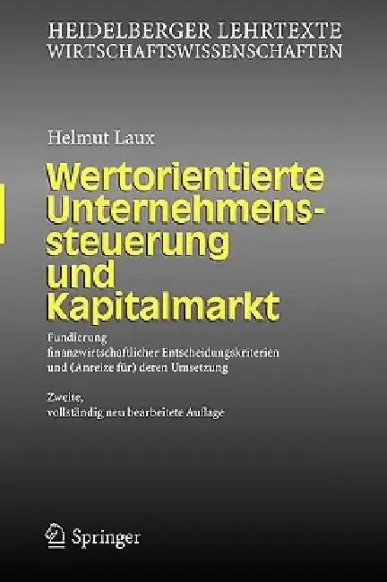 Cover of Wertorientierte Unternehmenssteuerung Und Kapitalmarkt