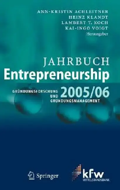 Cover of Jahrbuch Entrepreneurship 2005/06