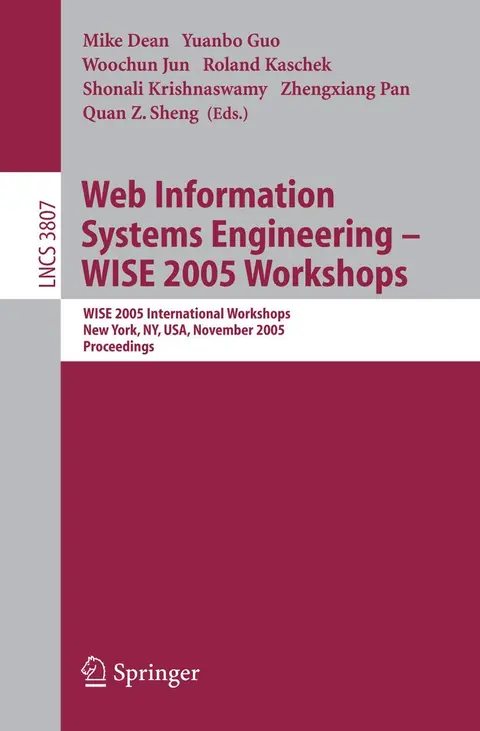 Cover of Web Information Systems Engineering - Wise 2005 Workshops
