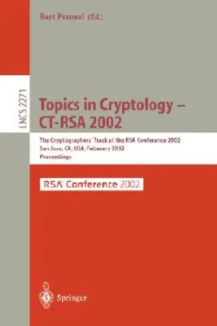 Cover of Topics in Cryptology - Ct-Rsa 2002