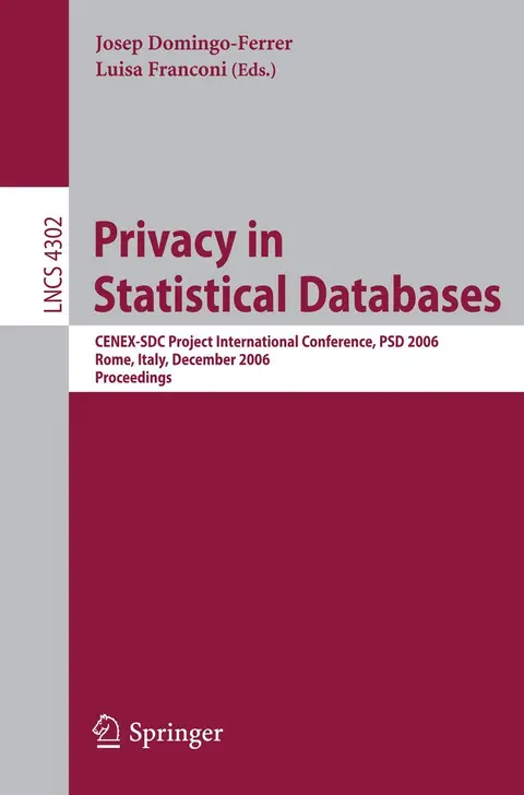 Cover of Privacy in Statistical Databases