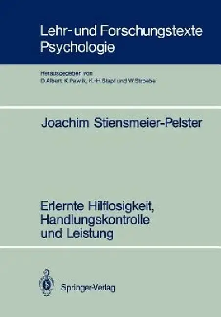 Cover of Erlernte Hilflosigkeit, Handlungskontrolle Und Leistung
