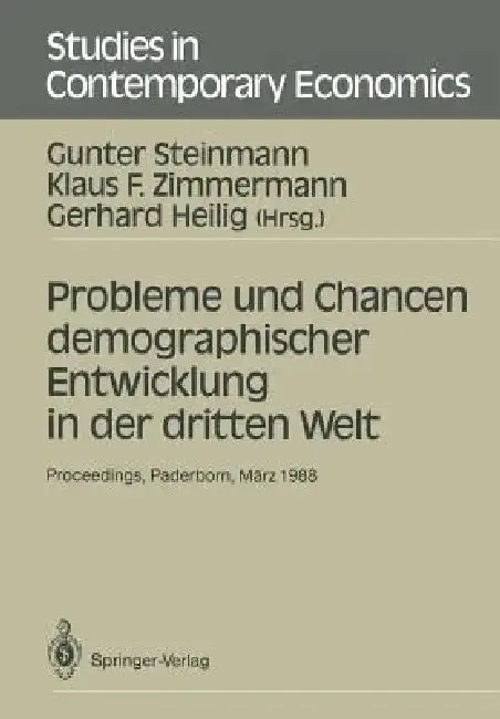 Cover of Probleme Und Chancen Demographischer Entwicklung in Der Dritten Welt