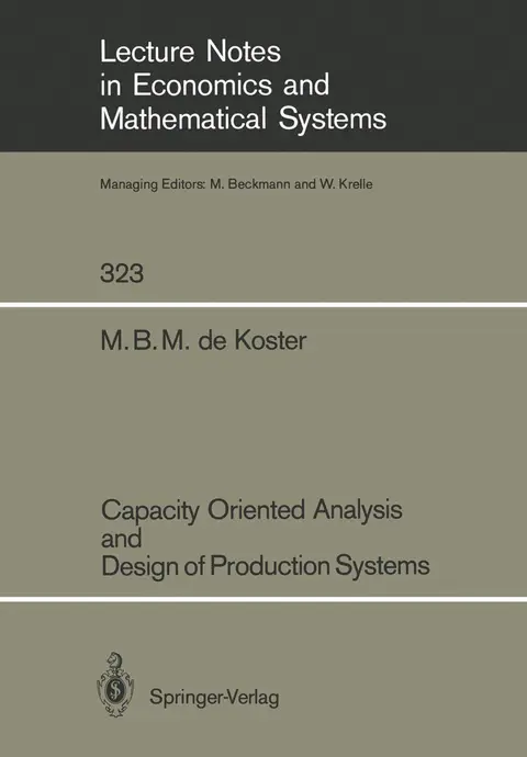 Cover of Capacity Oriented Analysis and Design of Production Systems