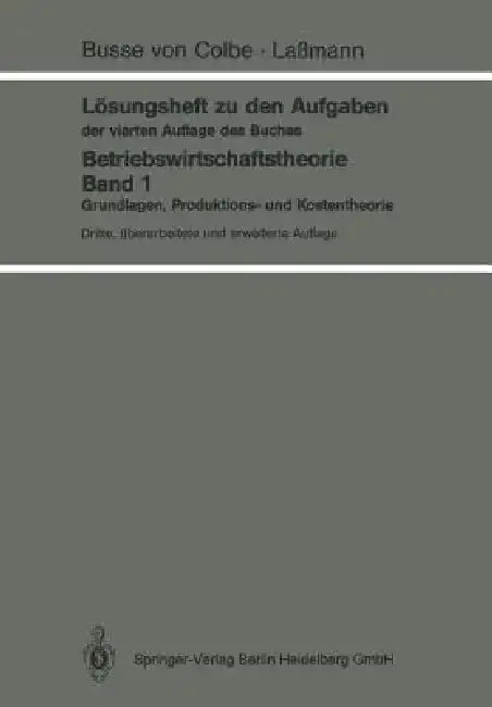 Cover of Lösungsheft Zu Den Aufgaben Der Vierten Auflage Des Buches