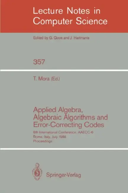 Cover of Applied Algebra, Algebraic Algorithms and Error-Correcting Codes