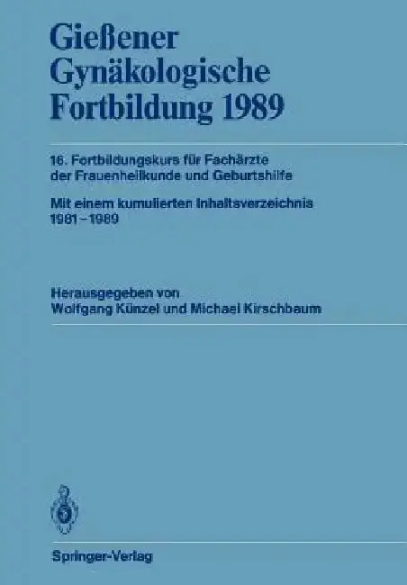 Cover of Gießener Gynäkologische Fortbildung 1989