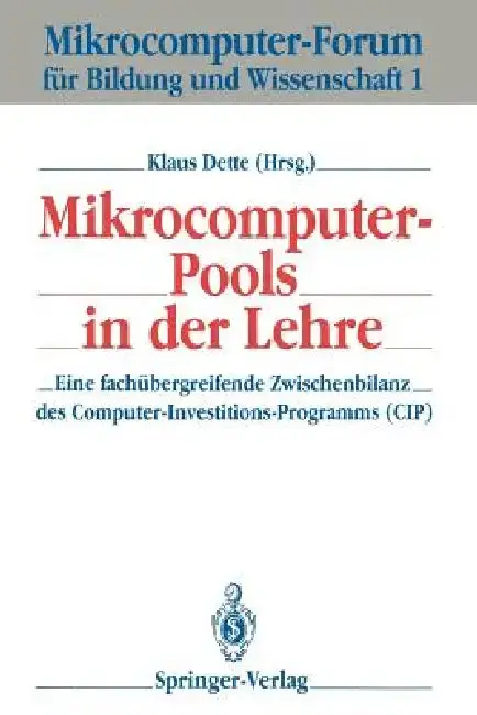 Cover of Mikrocomputer-Pools in Der Lehre